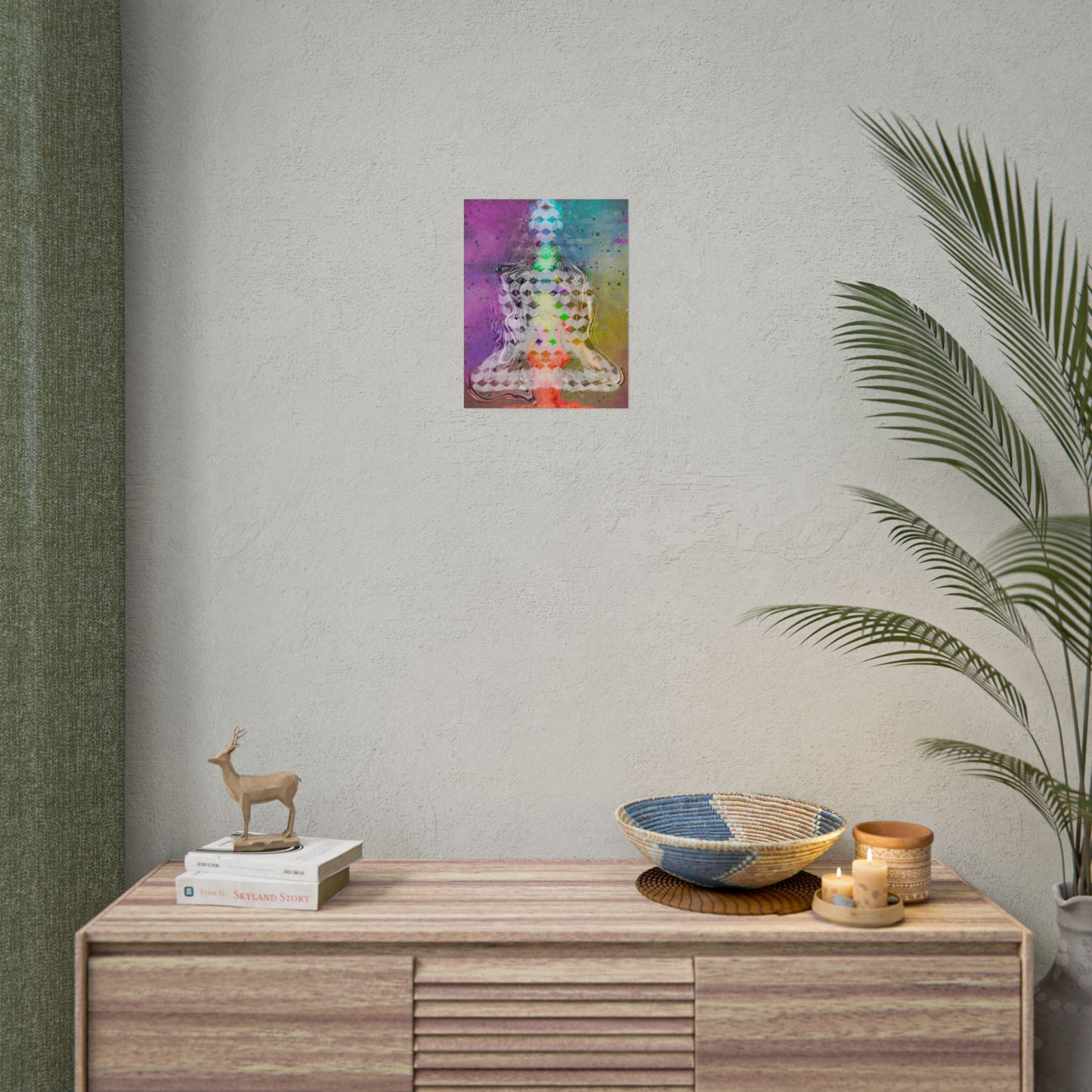 Chakra Meditation Poster — Colorful Abstract Yoga Art Print