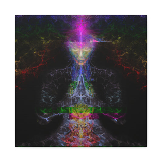 Cyber Zen: Digital Contemplation Canvas Print