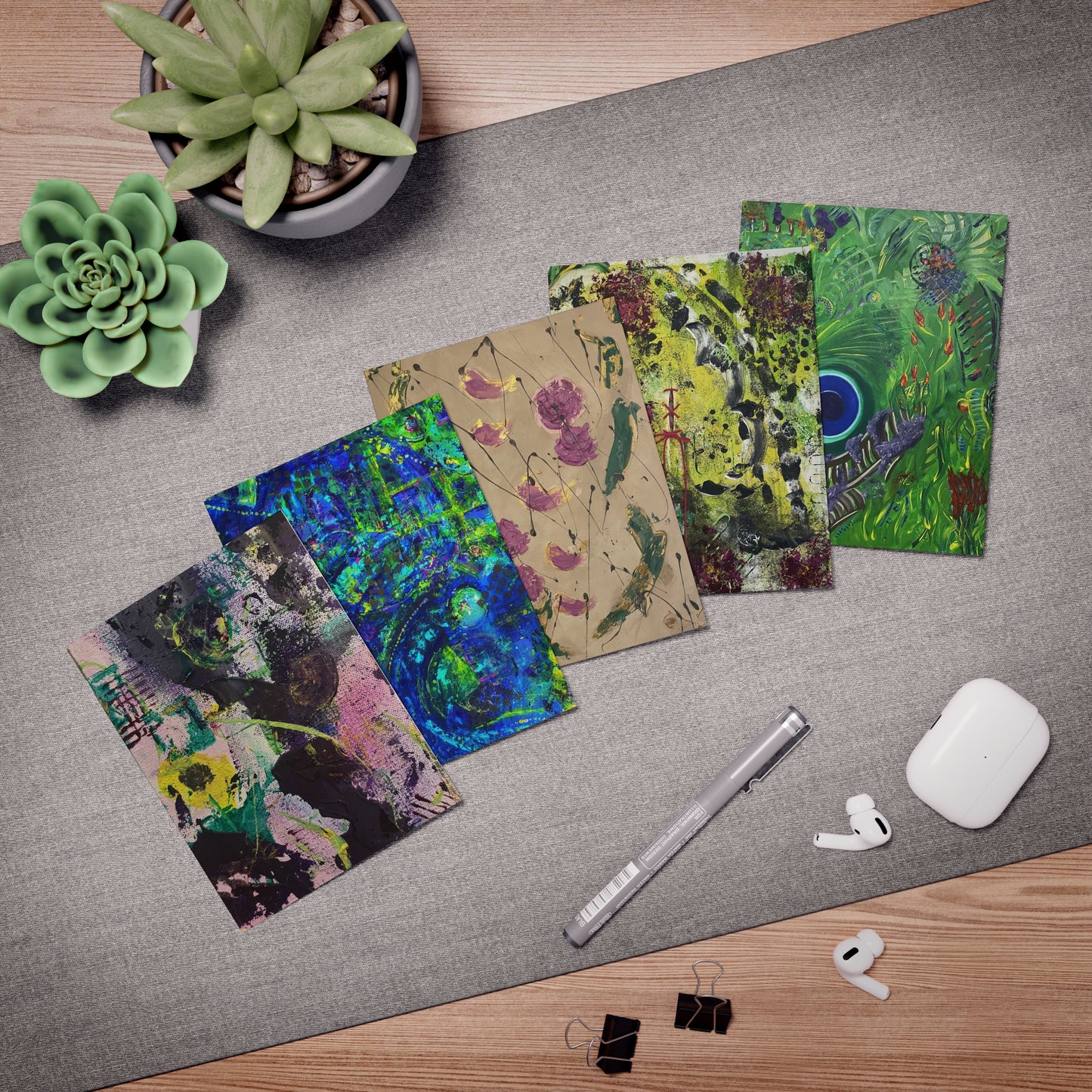 Abstract Art Greeting Cards Set - Release and Transform Collection
