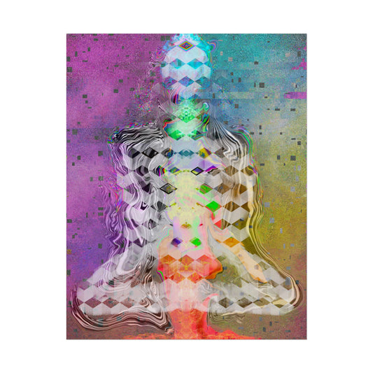 Chakra Meditation Poster — Colorful Abstract Yoga Art Print