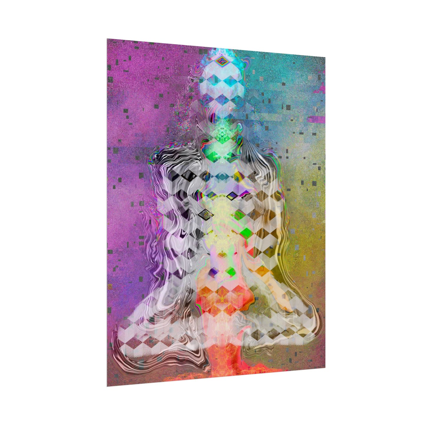 Chakra Meditation Poster — Colorful Abstract Yoga Art Print