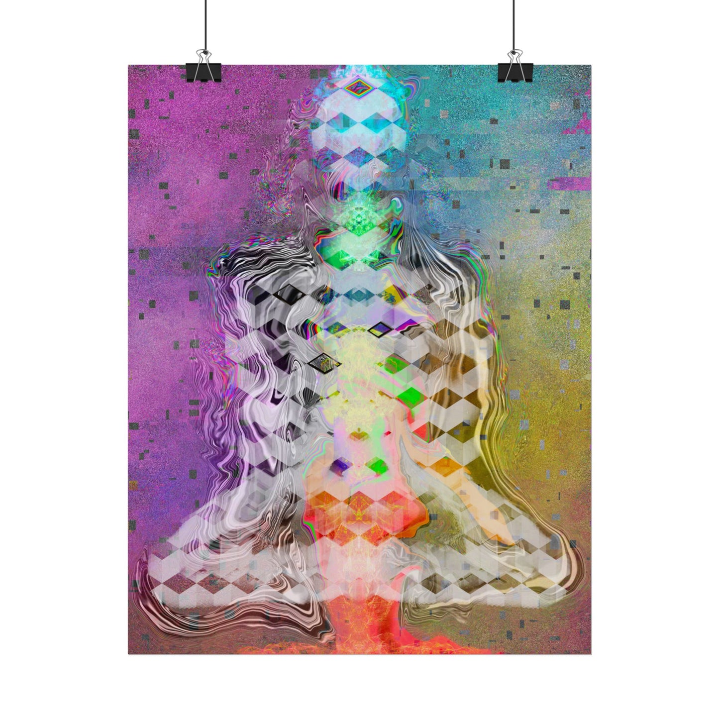 Chakra Meditation Poster — Colorful Abstract Yoga Art Print